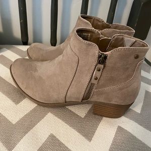 TORRID Faux Suede Double Zip Ankle Bootie